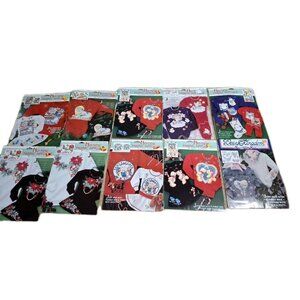 New Daisy Kingdom No Sew Fabric Applique Christmas Lot  Of 10  VTG  80`s90`s